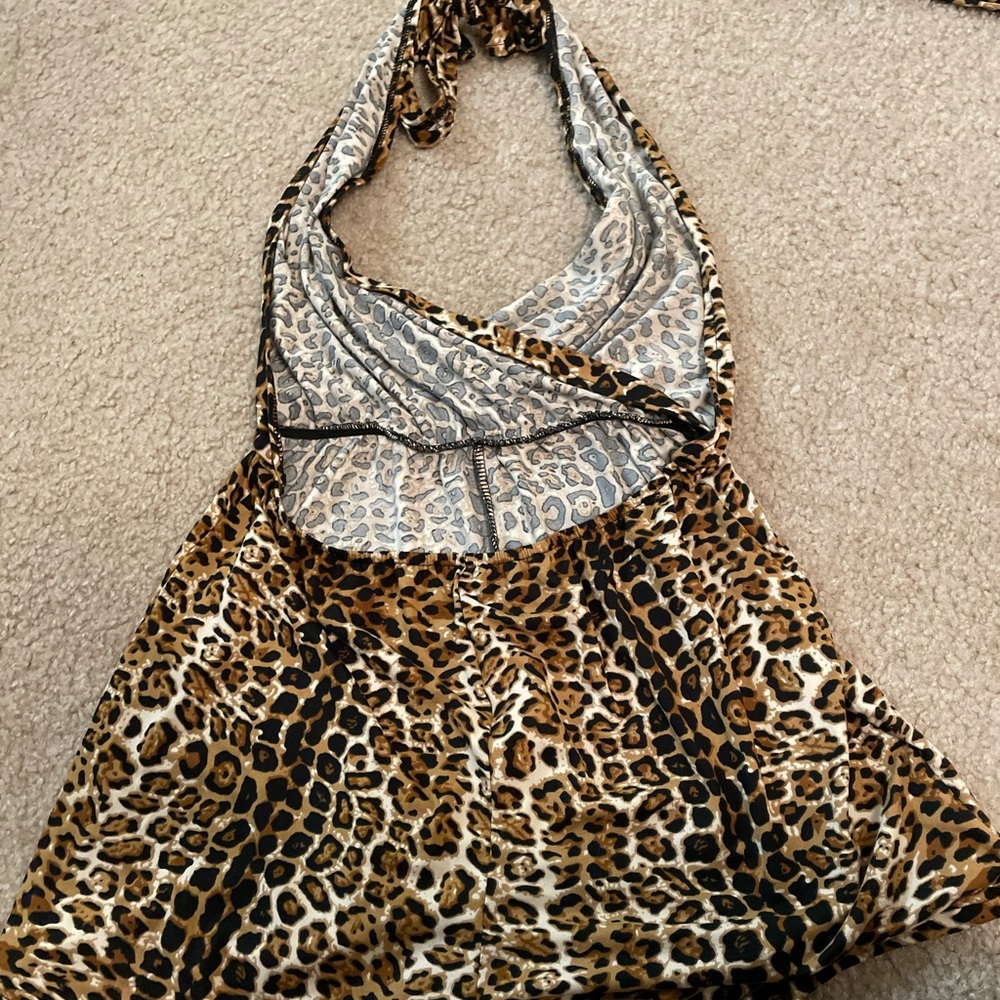 cheetah halter romper